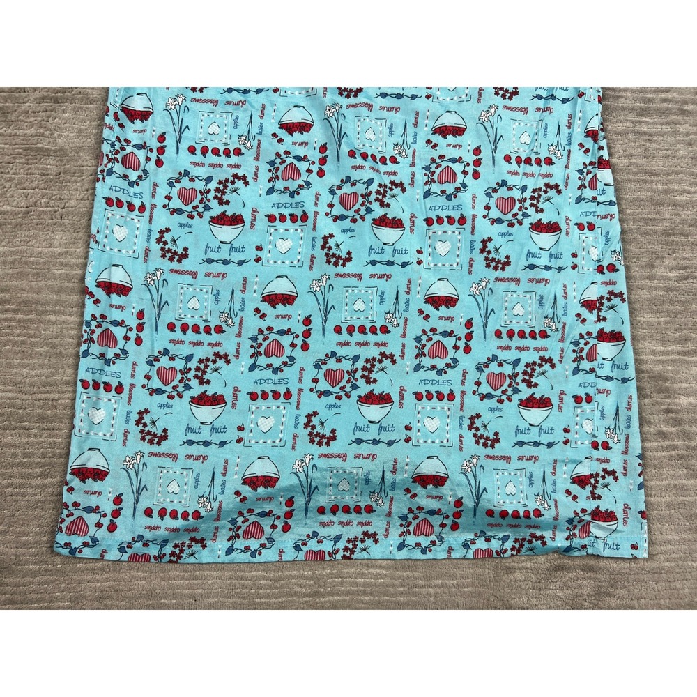 Moon Dance House Dress Women L Blue Fruit Hearts Snap Front Vintage Duster 93124 - Picture 12 of 13